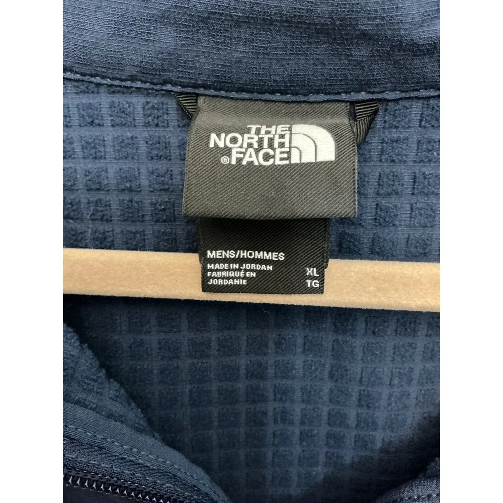 The North Face Mens FlashDry Quarter Zip Waffle Grid Pullover Navy Blue XL